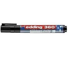 Žymeklis baltai lentai Edding 360, apvaliu galiuku, 1,5-3mm, juodos spalvos