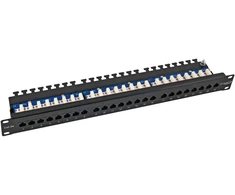 Efb Elektronik ECOLAN Patchpanel UTP 24xRJ45 Cat.5e, 19 1HE, RAL9005 juodas