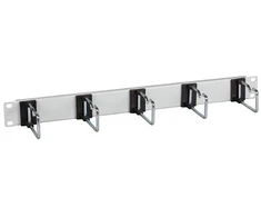 Efb Elektronik EFB 19" 1HE Kabelfhrungspanel, 5 x Stahlbgel 110 mm, Frontblende RAL7035