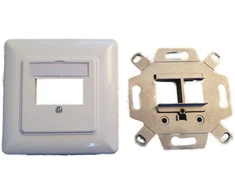 Efb Elektronik EFB 2-Port Rahmenset fr Keystones, gerader Auslass, DIN49075, RAL9003 Signalwei