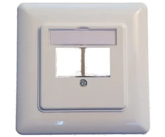 Efb Elektronik EFB 2-Port Rahmenset fr Keystones, gerader Auslass, DIN49075, RAL9003 Signalwei