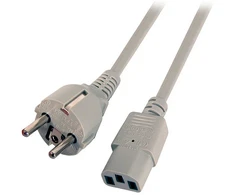 Efb Elektronik EFB Netzkabel Schutzkontakt 180°-C13 180°,grau,2.0m,3x0.75mm