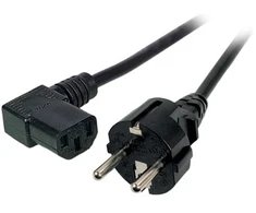 Efb Elektronik EFB Netzleitung Schutzkontakt 180 - C13 90, juodas, 3,0 m, 3 x 1,00 mm