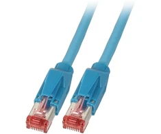 Efb Elektronik EFB RJ45 Komutacinis kabelis 2x TM21 Daetwyler 1200 MHz 0,5 metro mėlyna (K8708BL.0.50)