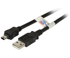 Efb Elektronik EFB USB2.0 Anschlusskabel A-Mini B (5polig), St.-St., 5,0m, juodas, Premium