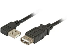 Efb Elektronik Kabelis USB TecLine USB 2.0 Kabelis St. A linksgewinkelt - Bu. A, juodas, 1,0 m - 39912501