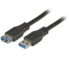 Kabelis USB EFB USB-A - USB-A 5 m Juodas (K5237.5)
