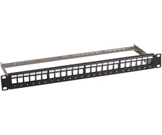 Efb Elektronik EFB Verteilerfeld 19" 1HE 24-Port metall grau mit 24x Keystone slimline CAT6a