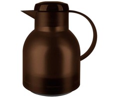 Emsa SAMBA Isolierkanne, 1 Liter (dunkelbraun/transparent, QUICK PRESS Verschluss)