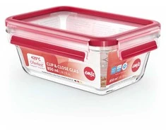 Emsa Emsa Clip&amp;Close Glass Food Container 850 ml raudona