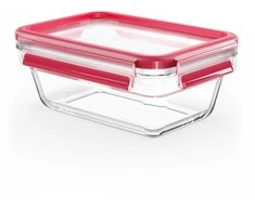 Emsa Emsa Clip&amp;Close Glass Food Container 850 ml raudona