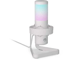 Endorfy AXIS Streaming baltas kondensatorinis mikrofonas su laidu + laikiklis | USB