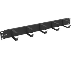 Equip 19 colių kabelių tvarkymas 5x metaliniai žiedai plastikas 1U RAL9005