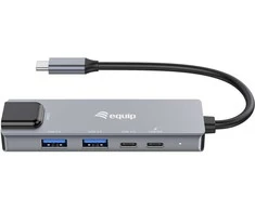 Equip 133496 knyginių kompiuterių dokas / jungčių replikatorius Vielinis USB 3.2 Gen 1 (3.1 Gen 1) Type-C Pilka