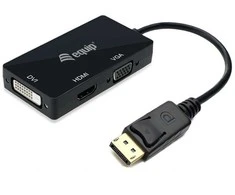 Adapteris AV Equip Equip Displayport->HDMI/VGA/DVI Adapteris St/Bu juodas