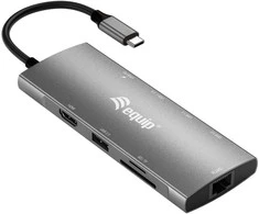 HUB USB Equip Dock USB-C->HDMI,Gigabit LAN,USB3.0,100WPD,SD/TF 0,25m