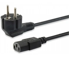 Equip Stromkabel CEE 7/7 90°->C13 St/Bu juodas 3.00m PVC Polybeutel