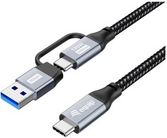 Kabelis USB Equip USB-A + USB-C - USB-C 3 m Juodas (128433)