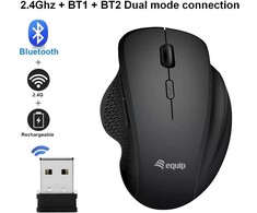 Pelė Equip Komfortmaus Wireless Dual Mode 6Btn Prawa Juodas (245121)