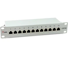 Equip Patchpanel 12x RJ45 Cat6A 10 FTP 1HE Premium šviesiai pilkas