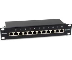 Equip Equip Patchpanel 12x RJ45 Cat6A 10" FTP 1HE Premium juodas