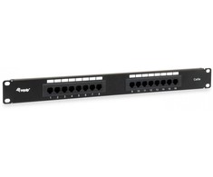 Equip Komutacinė panelė 16x RJ45 Cat5e 19" 1U neekranuota, juoda