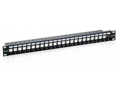 Equip Patchpanel 24x Cat6 19 FTP 1HE Keystone Montage sw