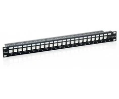 Equip Patchpanel 24x Cat6 19 FTP 1HE Keystone Montage sw