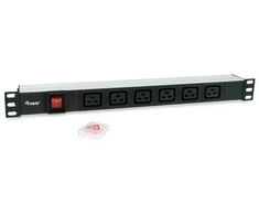 Equip 19" Steckdosenleiste IEC C20->6xIEC C19+Switch Alu.