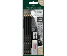 Faber-Castell Ołówki Pitt Graphite Matt 4vnt. su gumką i temper