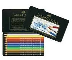 Spalvoti akvareliniai pieštukai su teptuku Faber-Castell Fish, 12 spalvų