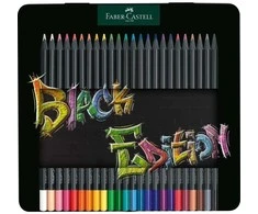 Faber-Castell - Spalvoti pieštukai Juodas Edition skarda (24 vnt) (116425)