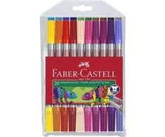 Flomasteriai Faber-Castell, dvipusiai, 20 spalvų