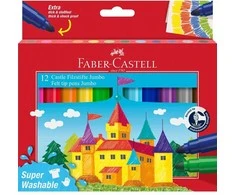 Viltpliiatsid Faber-Castell Jumbo 12-värvi supermahapestavad
