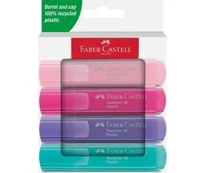 Teksto žymeklių rinkinys Faber-Castell 46, pasteliniai, 4 spalvų