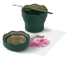 Indelis teptukams skalauti Faber-Castell Click and Go Art Graphic, tamsiai žalios spalvos