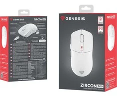 Genesis Zircon 500 G2 | Pelė žaidimams | Wireless/su laidu | 2.4 GHz, Bluetooth, USB | Baltas