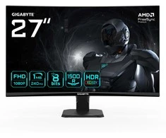 „GIGABYTE GS27FC2“ 27 colių FHD lenktas žaidimų monitorius – 1920 x 1080, 240 Hz, 1,350 cd/m², HDR Ready, HDMI 2.0, DisplayPort 1.4