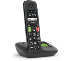 Gigaset E290A int. Didelio mygtuko belaidis telefonas su atsakikliu - juodas