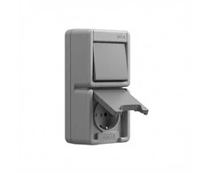 GIRA Steckdose SCHUKO 417630 Kombi AusWe senkr.KD WG AP gr