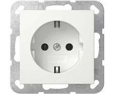 GIRA 444013 SCHUKO-Steckdose + Montagepl. AP Reinweiß