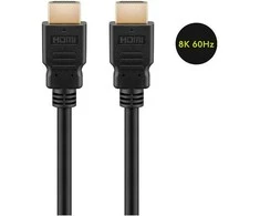 „Goobay 1m Ultra High-Speed HDMI™-Kabelis 2.1“ su Ethernet 8K@60Hz, 48 Gbit/s, 3D