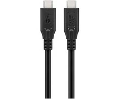 „Goobay“ | USB-C laidas, USB 3.2, 100 W, 10 Gbit/s, maitinimo šaltinis, 1 m, Juodas