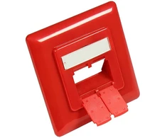 GoodConnections 50x50mm inkl. Abdeckrahmen 80x80mm für Netzwerkdosen, verkehrsrot RAL3020, Good Connections®