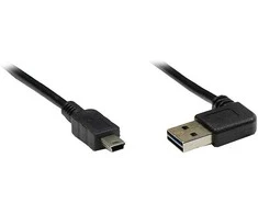 GoodConnections Anschlusskabel USB 2.0 EASY Stecker A an Mini B Stecker, gewinkelt, juodas, 5m,