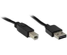Kabelis USB Alcasa USB-A - USB-B 3 m Juodas (2510-EU03)