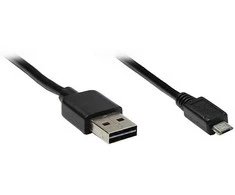 GoodConnections Anschlusskabel USB 2.0 EASY Stecker A an Stecker Micro B, juodas, 2m,