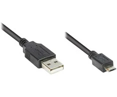 GoodConnections Anschlusskabel USB 2.0 Stecker A an Stecker Micro B, juodas, 3m,