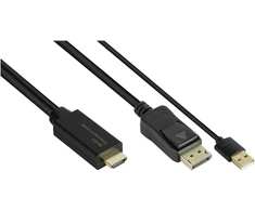 Alcasa Geros jungtys Geros jungtys Adapteriai HDMI 2.0b St ir DisplayPort 1.2 St 4K @ 60Hz 2m