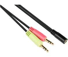 GoodConnections Good Connections 4-pol. 3,5mm Klinkenbu./ 2x 3-pol. Klinkenst. juodas 0,2m CTIA